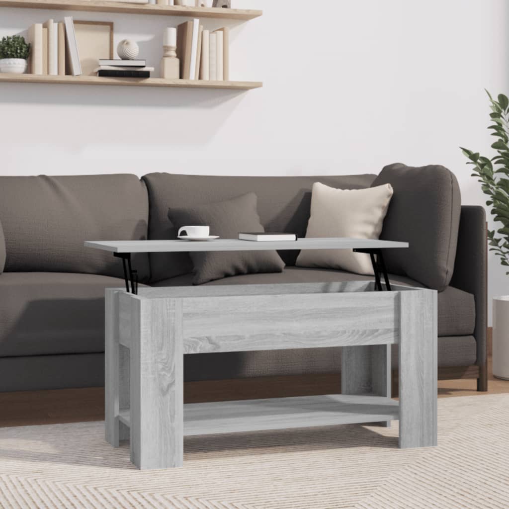 vidaXL sofabord 101x49x52 cm konstrueret træ grå sonoma-eg