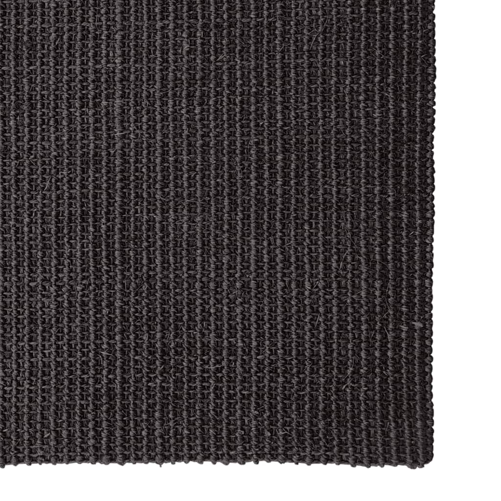vidaXL gulvtæppe 100x350 cm naturlig sisal sort