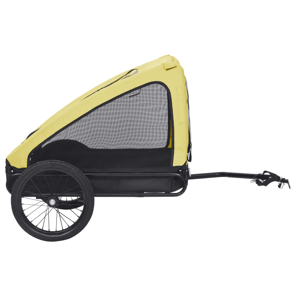 vidaXL cykeltrailer til kæledyr gul og sort