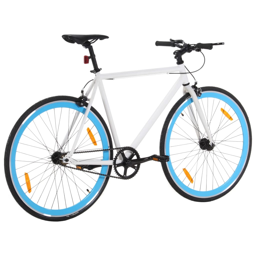vidaXL cykel 1 gear 700c 59 cm hvid og blå