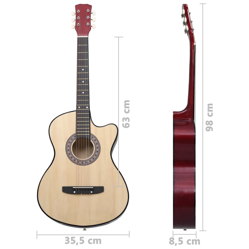 vidaXL western akustisk guitar med 6 strenge 38" lindetræ