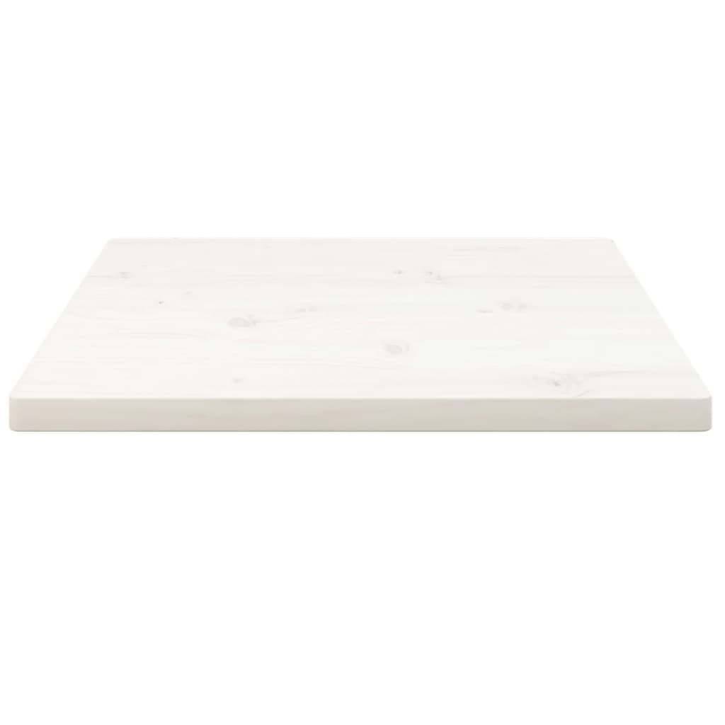 vidaXL bordplade 50x50x2,5 cm firkantet massivt fyrretræ hvid