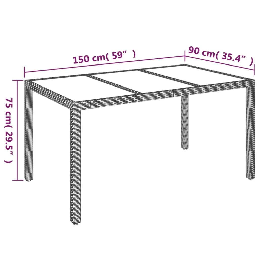 vidaXL spisebordssæt til haven 5 dele med hynder polyrattan grå