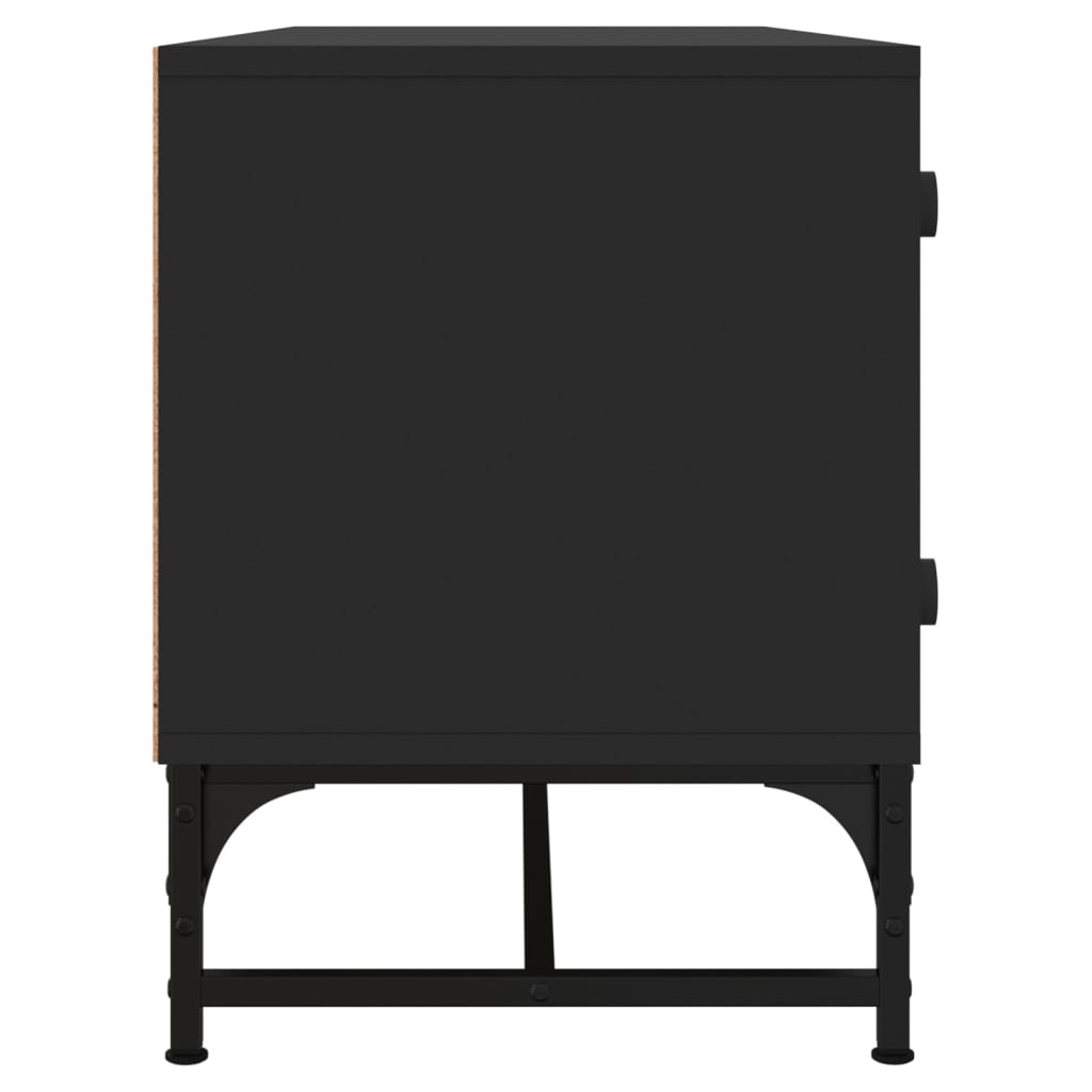 vidaXL tv-bord med glaslåger 102x37x50 cm sort