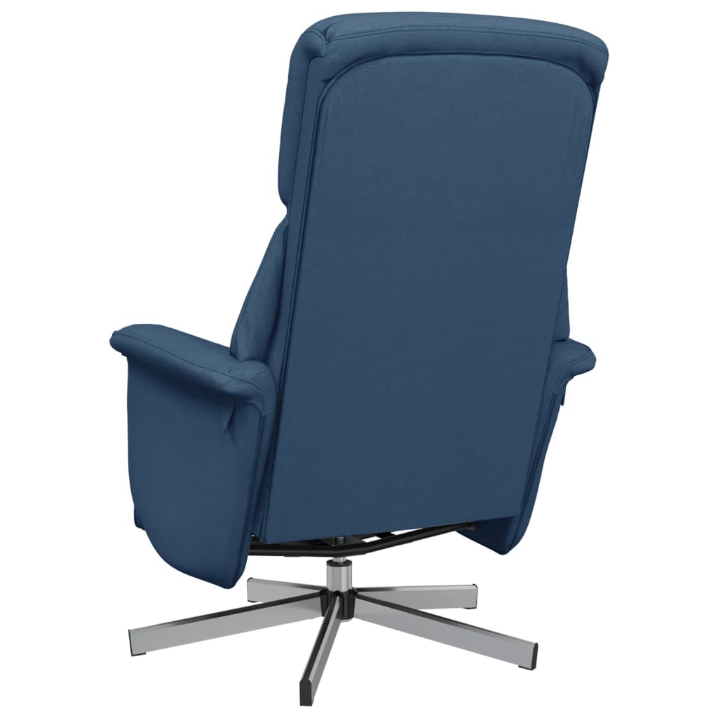 vidaXL lænestol med fodstøtte stof blå