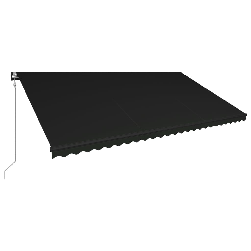 vidaXL foldemarkise med vindsensor og LED 600x300 cm antracitgrå