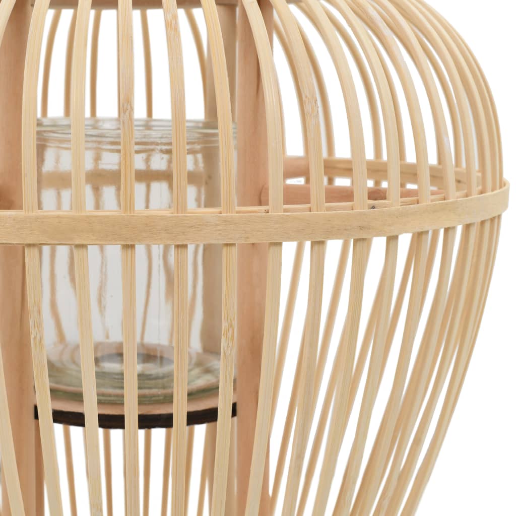 vidaXL fritstående stearinlyslanterneholder bambus naturfarvet