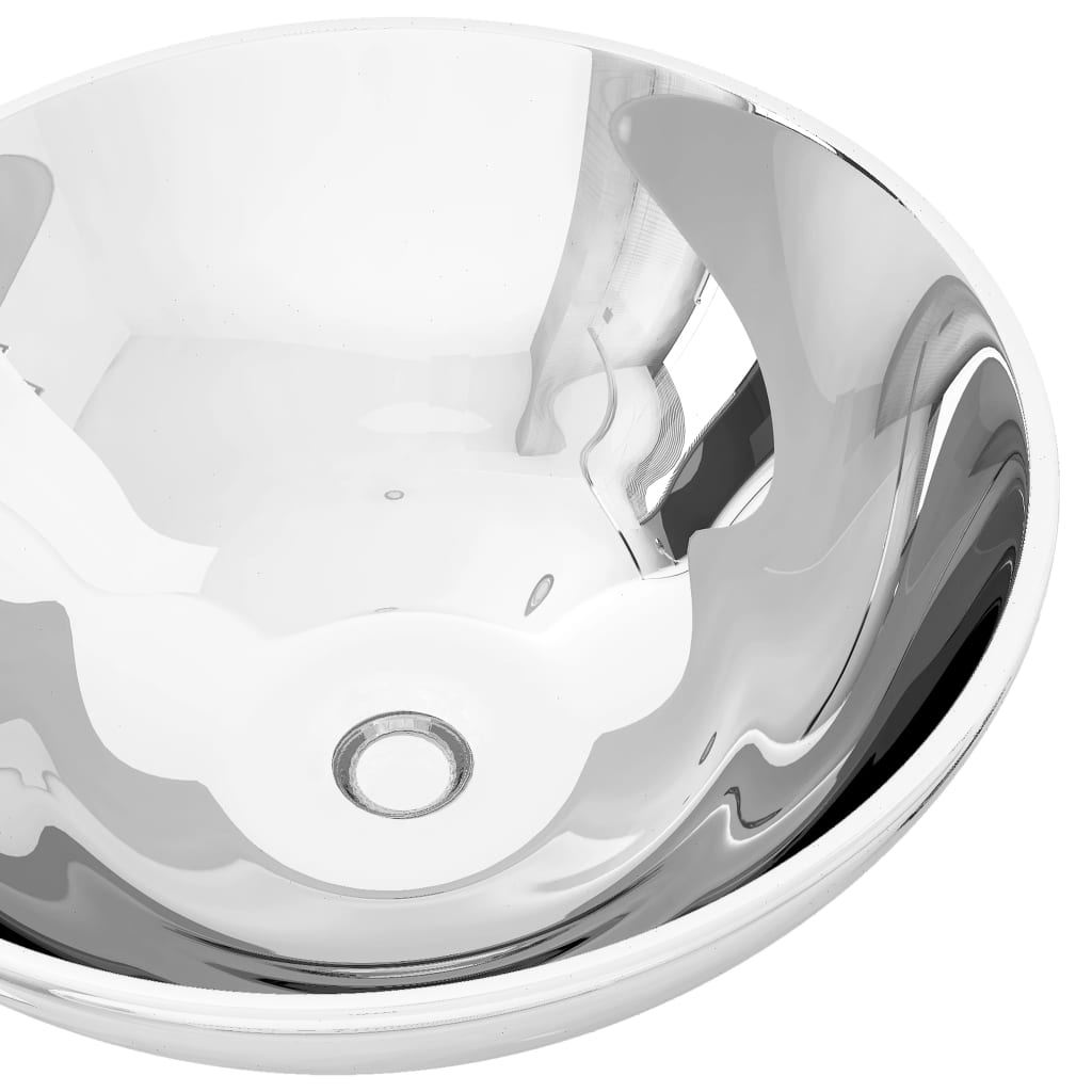 vidaXL håndvask 32,5 x 14 cm keramik sølvfarvet