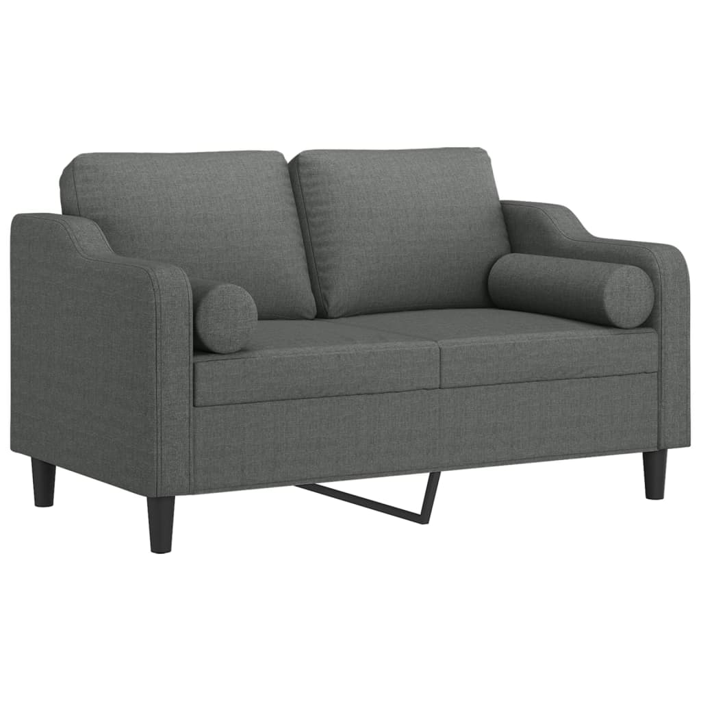 vidaXL 2-personers sofa med pyntepuder 120 cm stof mørkegrå