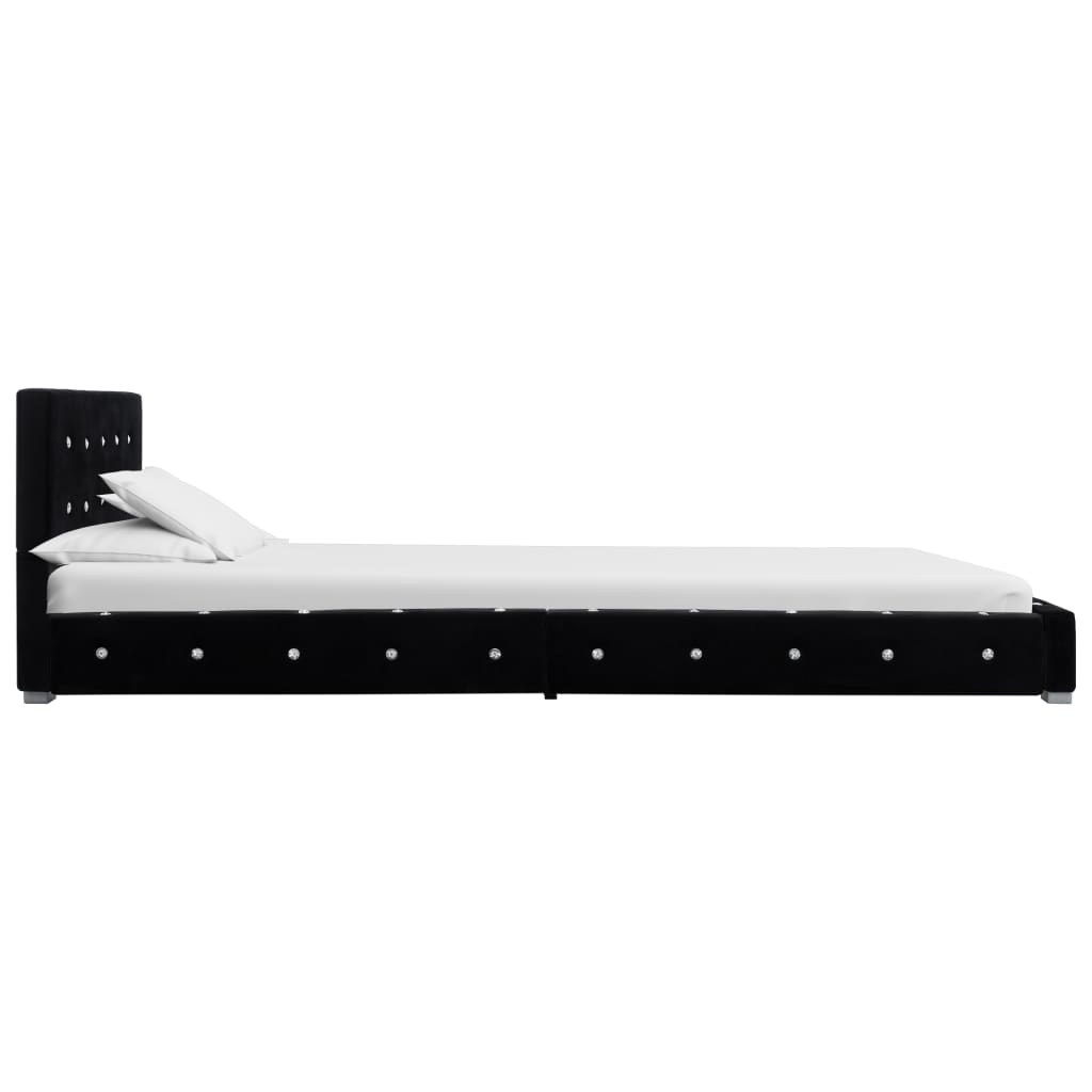 vidaXL seng med madras i memoryskum 90 x 200 cm sort fløjl