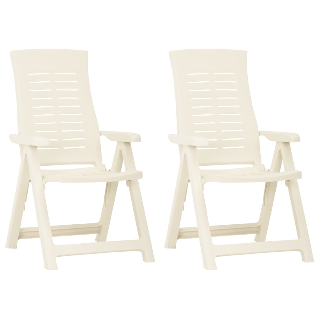 vidaXL lænestole til haven 2 stk. plastik hvid