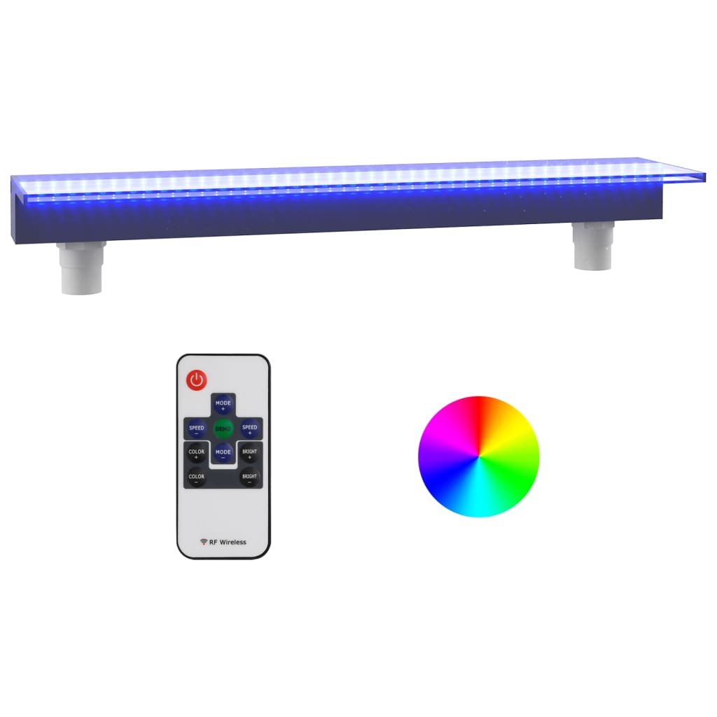 vidaXL vandfald med RGB LED'er 90 cm akryl