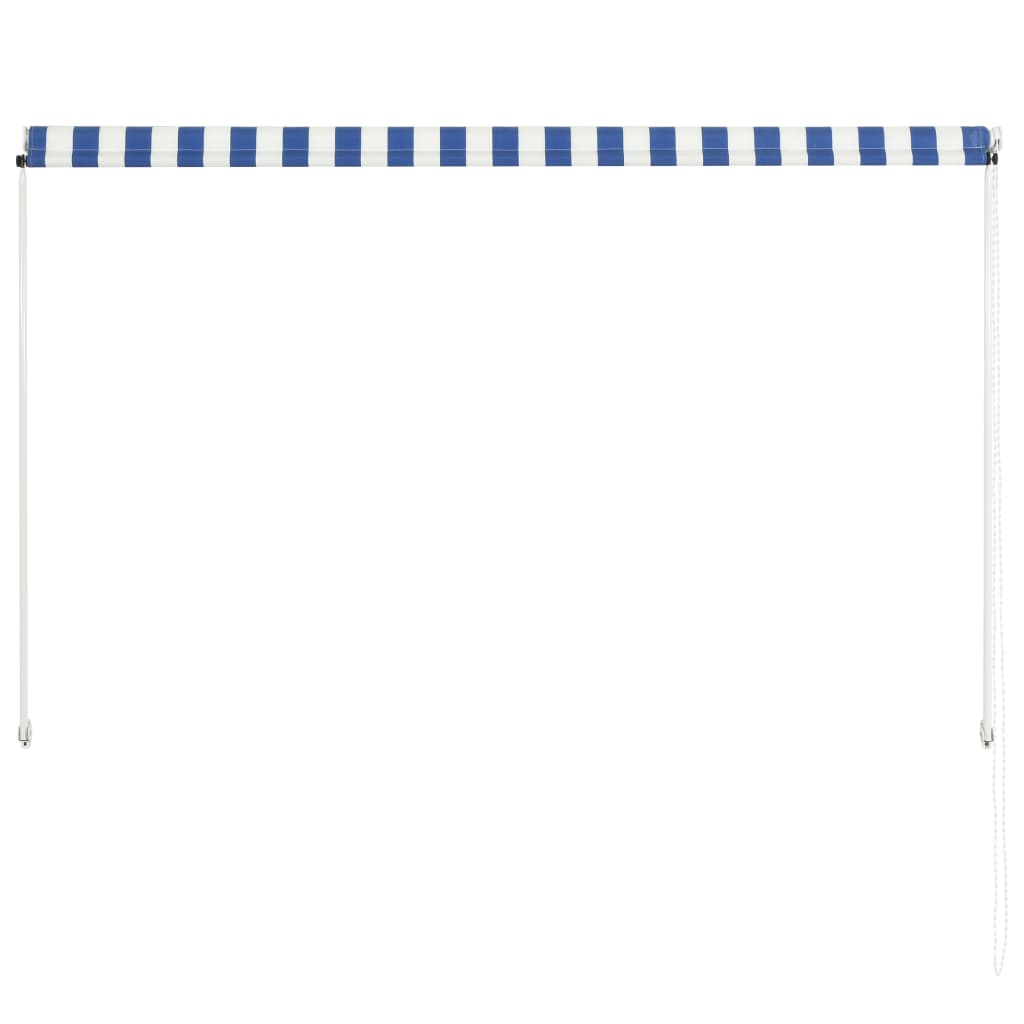 vidaXL foldemarkise 200x150 cm blå og hvid