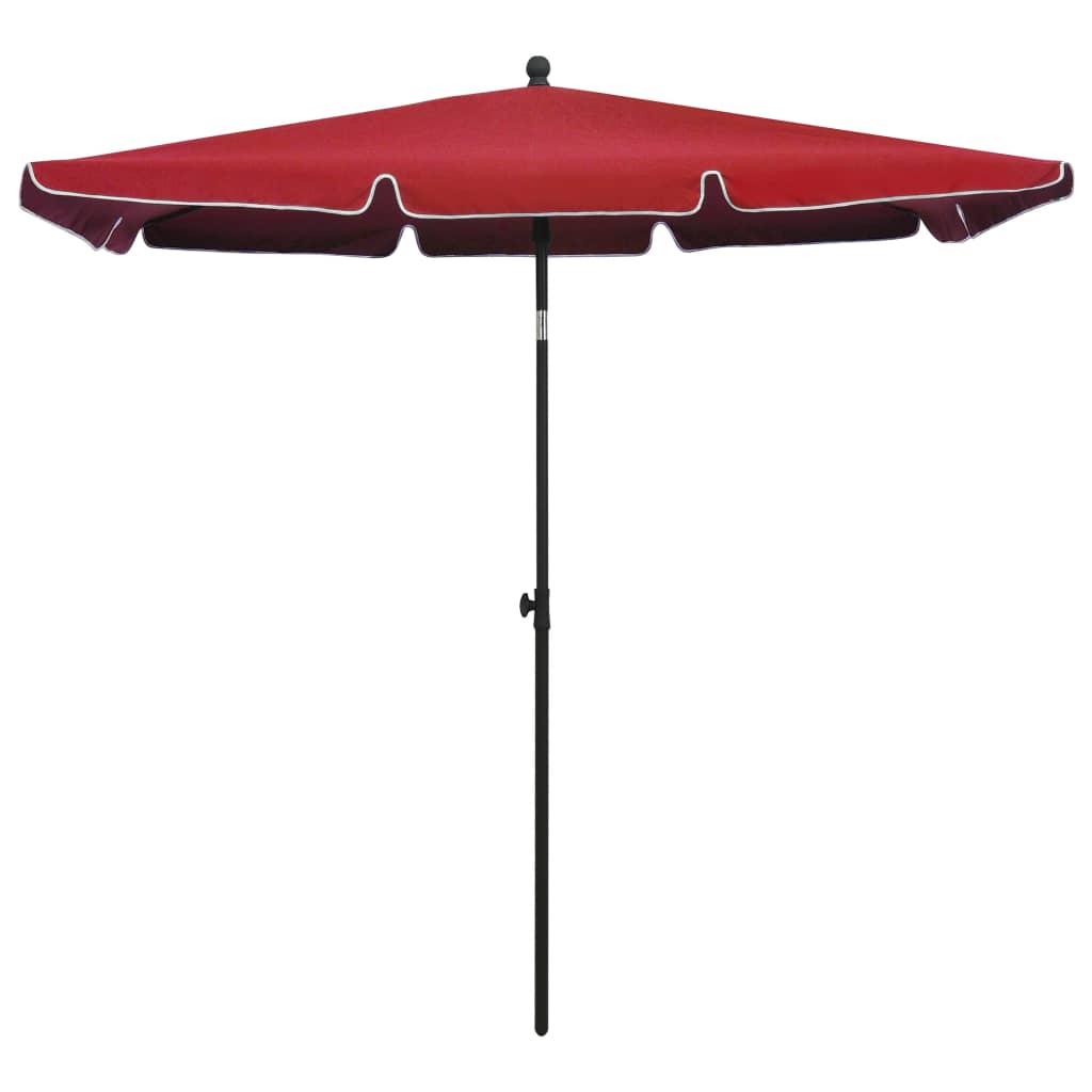 vidaXL parasol med stang 210x140 cm bordeauxfarvet