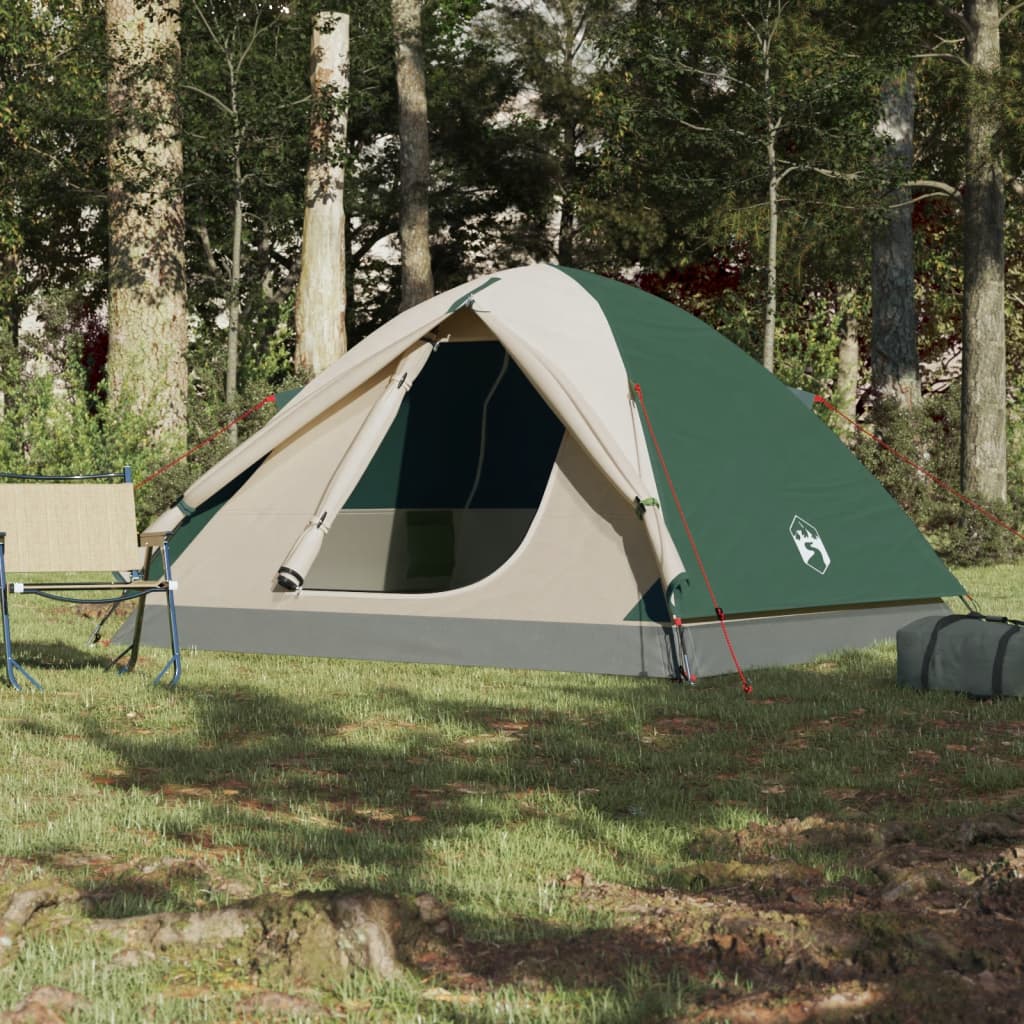 vidaXL 3-personers campingtelt vandtæt kuppel grøn