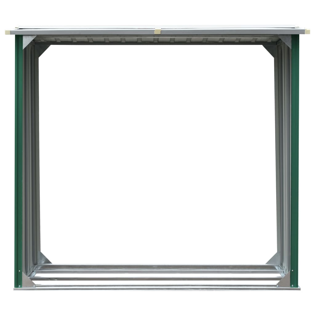 vidaXL brændeskur 172 x 91 x 154 cm galvaniseret stål grøn
