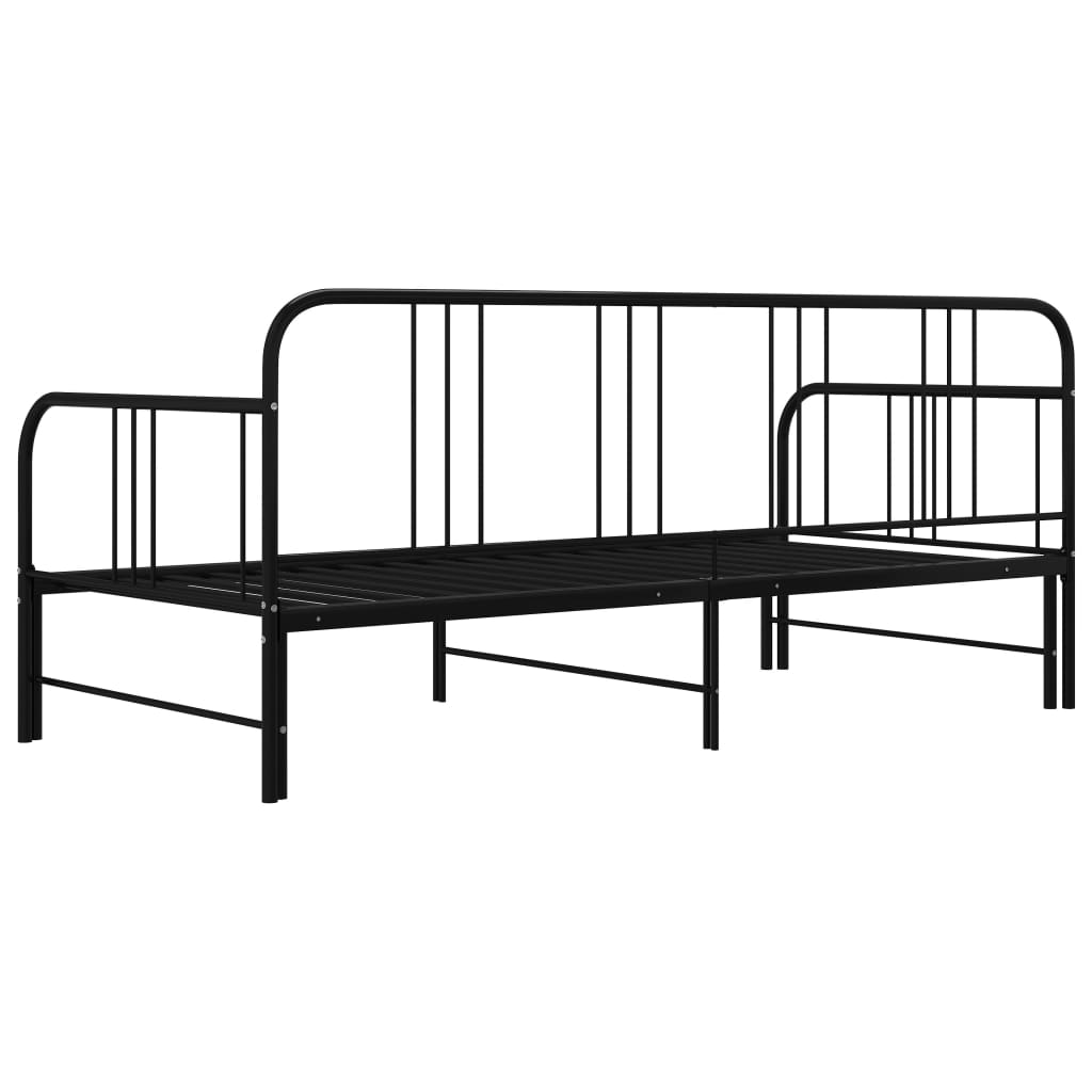 vidaXL sengestel til udtrækssofa 90x200 cm metal sort