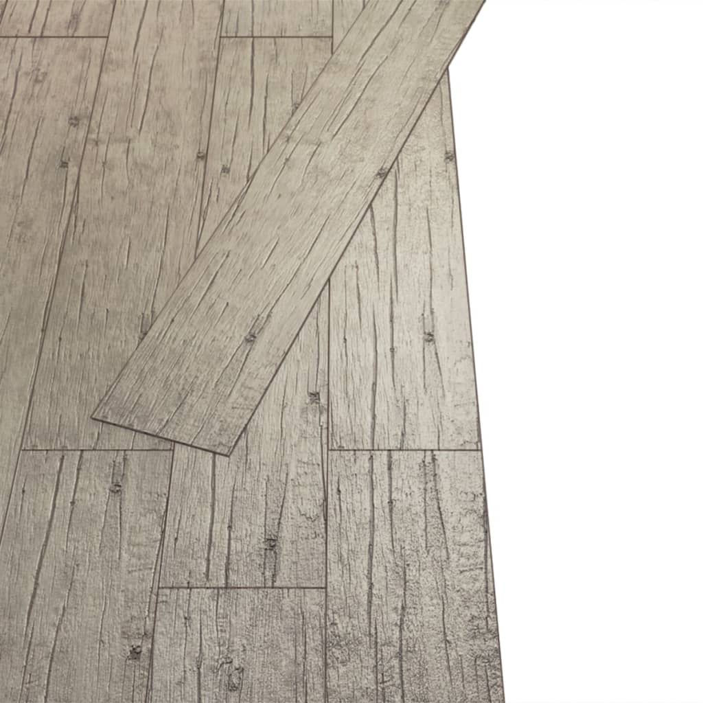 vidaXL selvklæbende PVC-gulvplanker 5,21 m² 2 mm egetræ afvasket