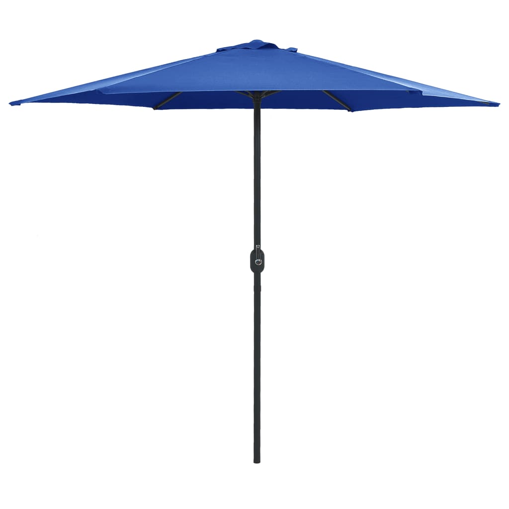 vidaXL udendørs parasol med aluminiumsstang 270x246 cm azurblå