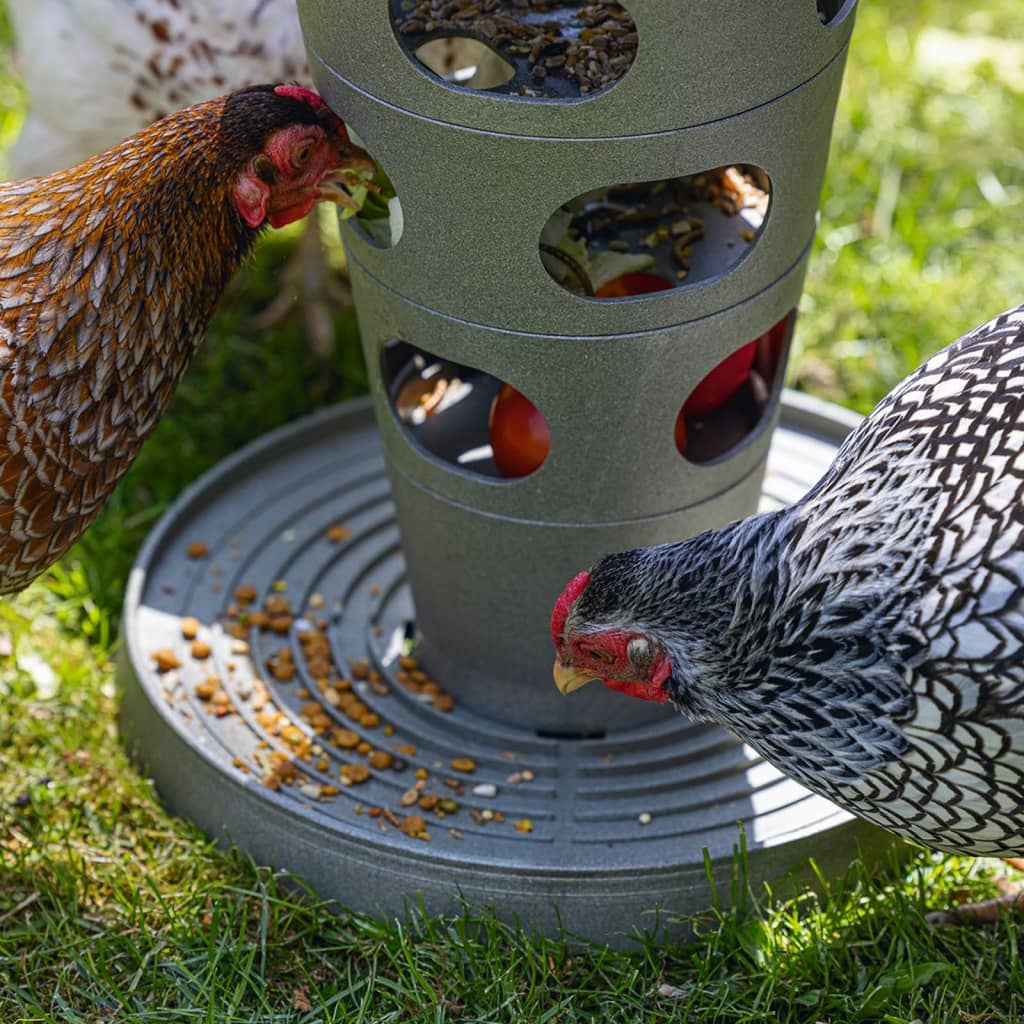 Beeztees fodertårn til høns 30x30x36 cm grå