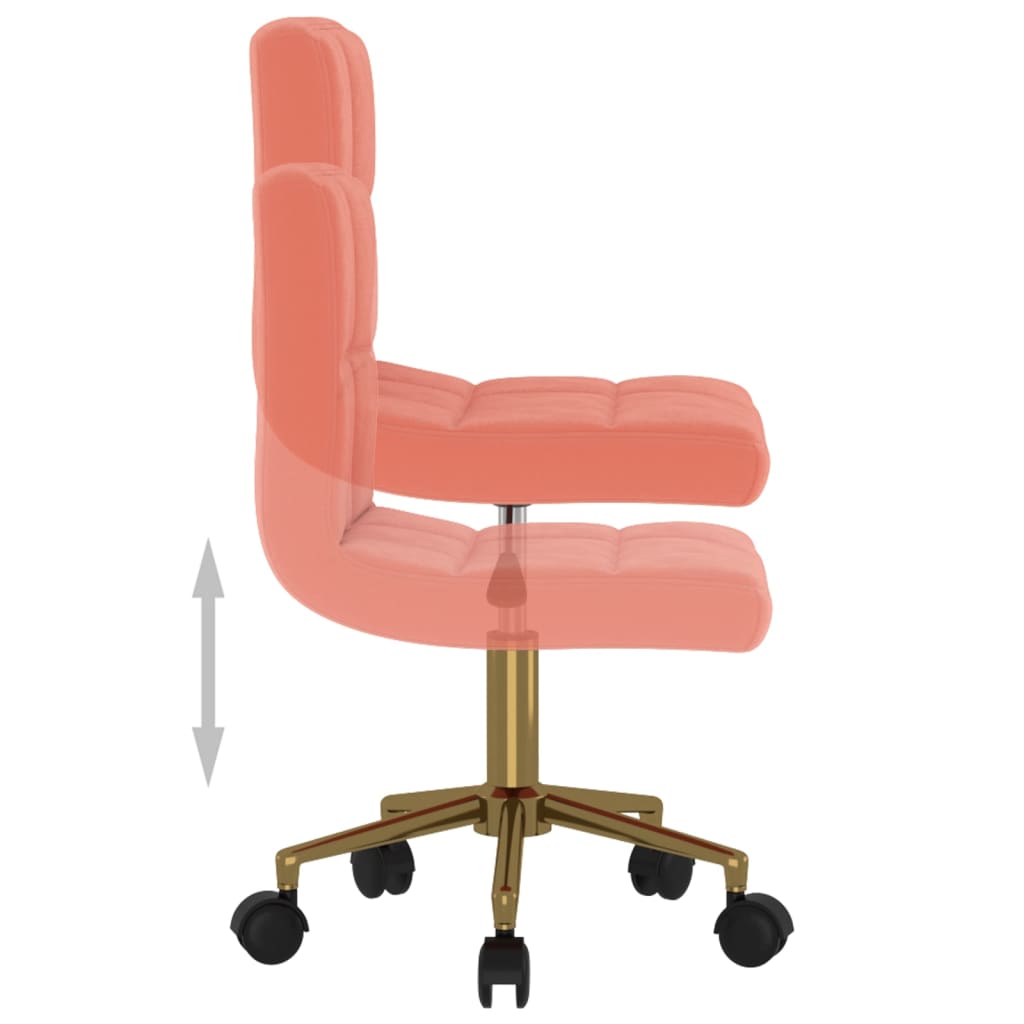 vidaXL drejelig spisebordsstol fløjl lyserød