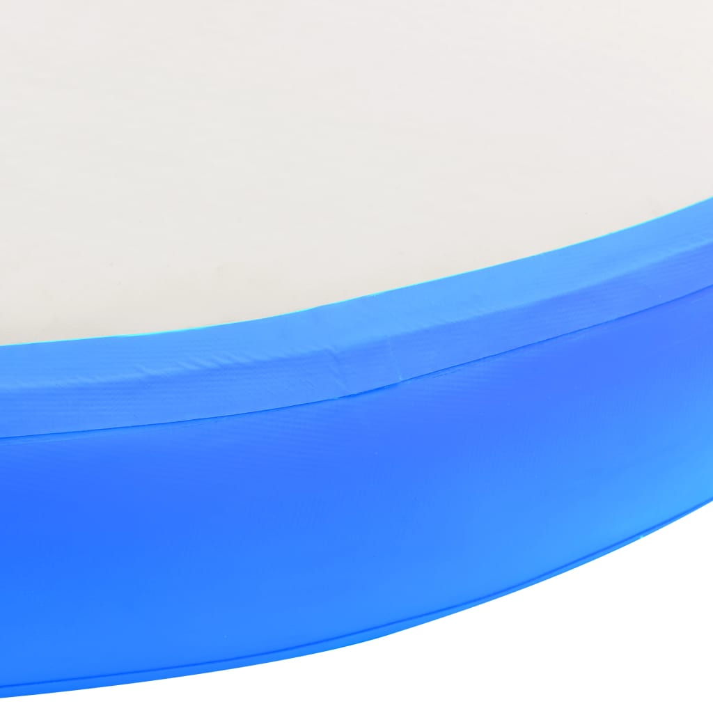 vidaXL oppustelig gymnastikmåtte med pumpe 100x100x10 cm PVC blå