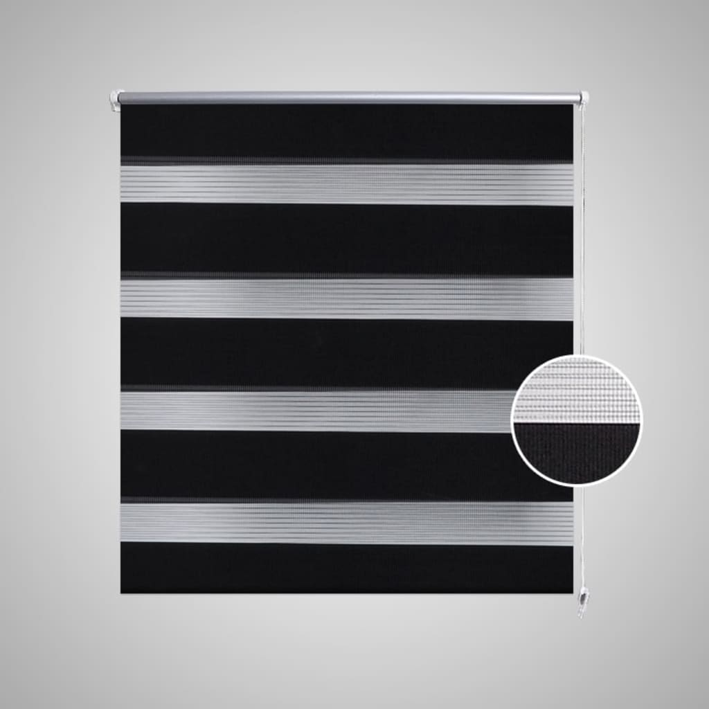 Rullegardin i zebradesign 140 x 175 cm sort