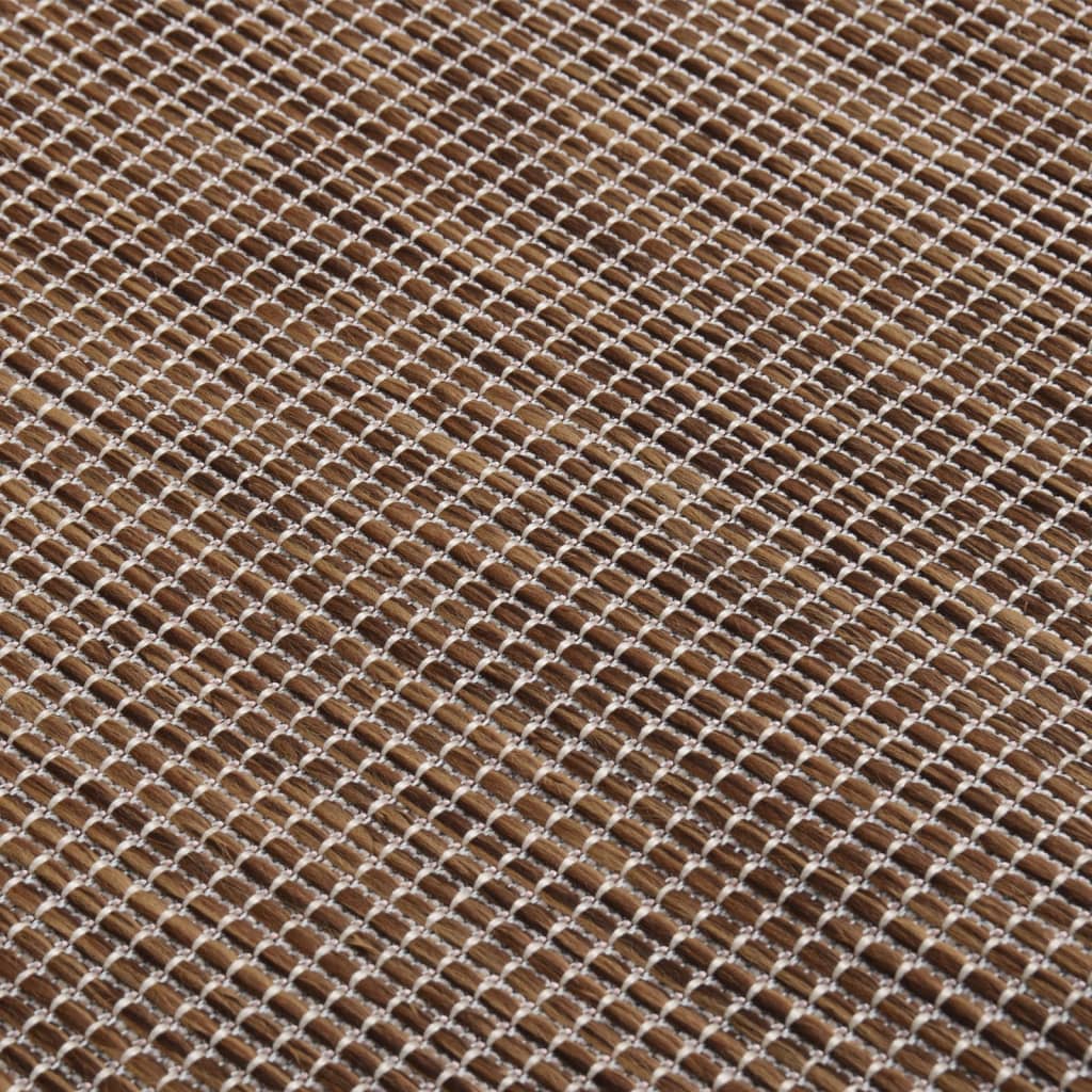 vidaXL fladvævet udendørstæppe 80x150 cm brun