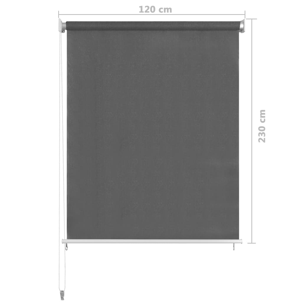vidaXL udendørs rullegardin 120x230 cm antracitgrå