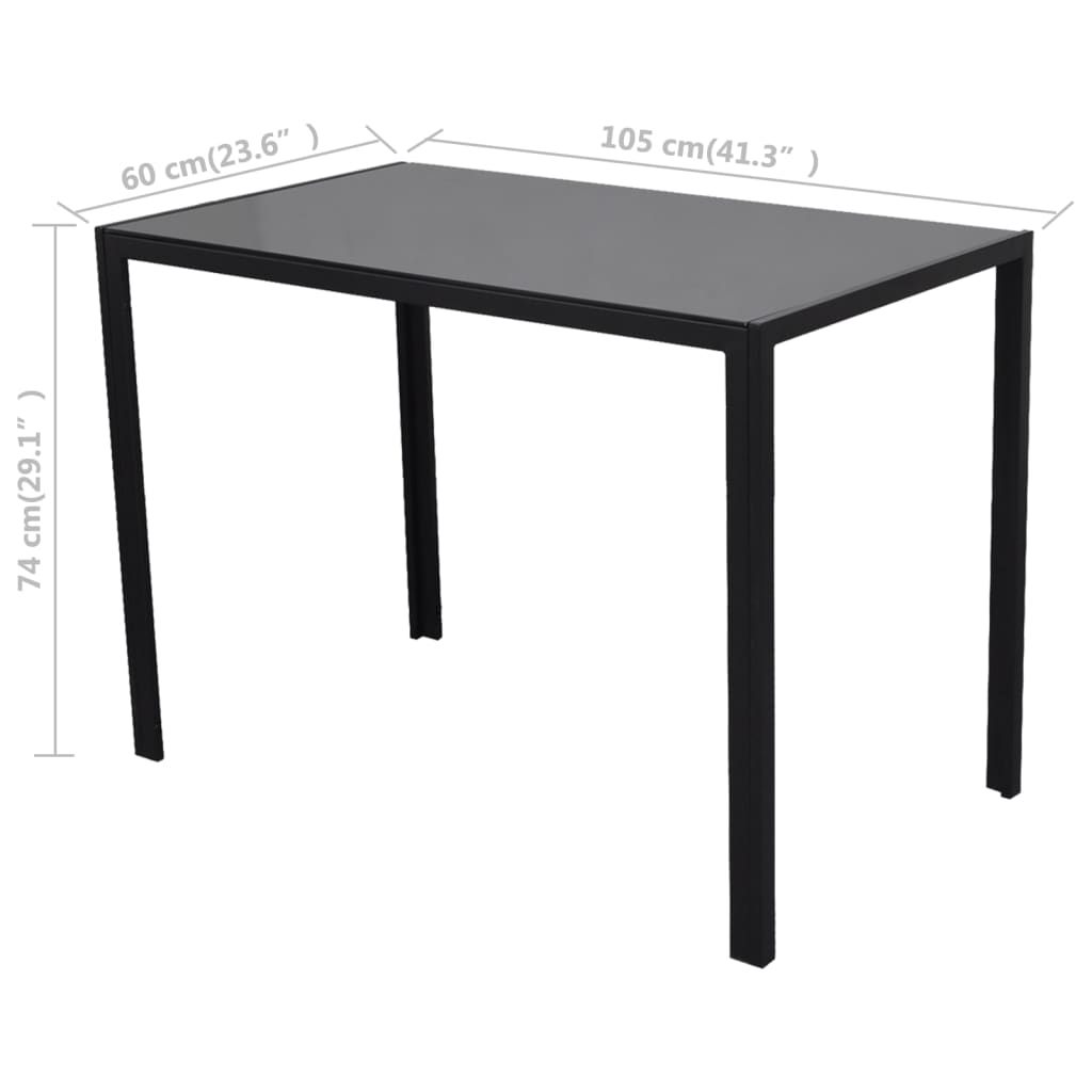 vidaXL spisebordssæt i 5 dele kunstlæder sort