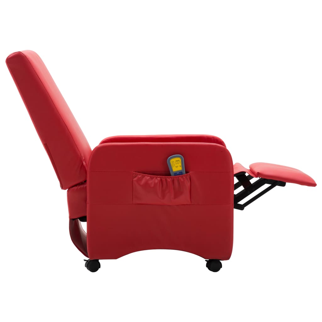 vidaXL elektrisk massagelænestol kunstlæder rød