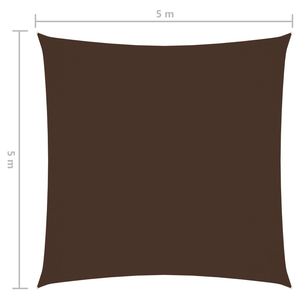 vidaXL solsejl 5x5 m firkantet oxfordstof brun