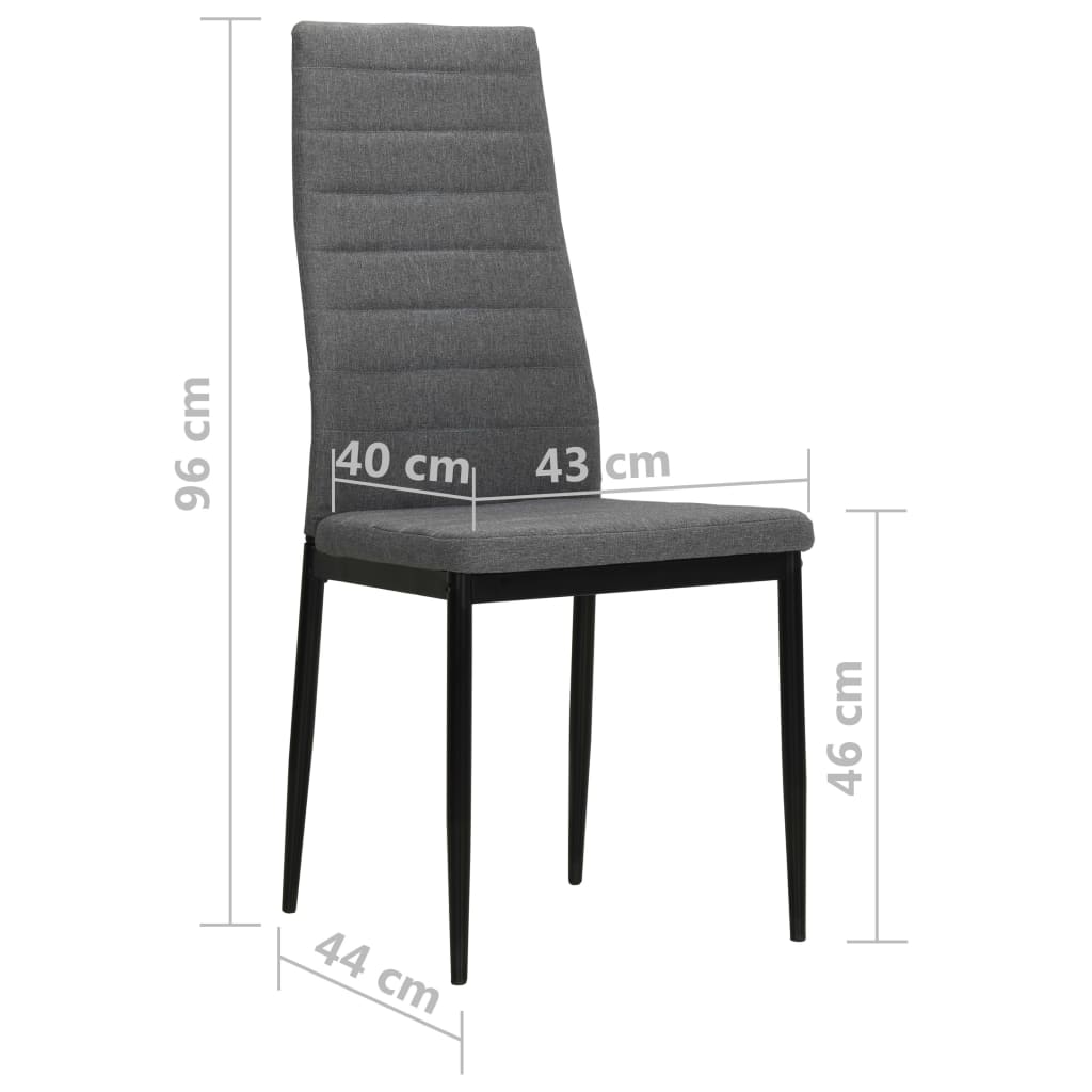 vidaXL spisebordsstol 2 stk. stof lysegrå