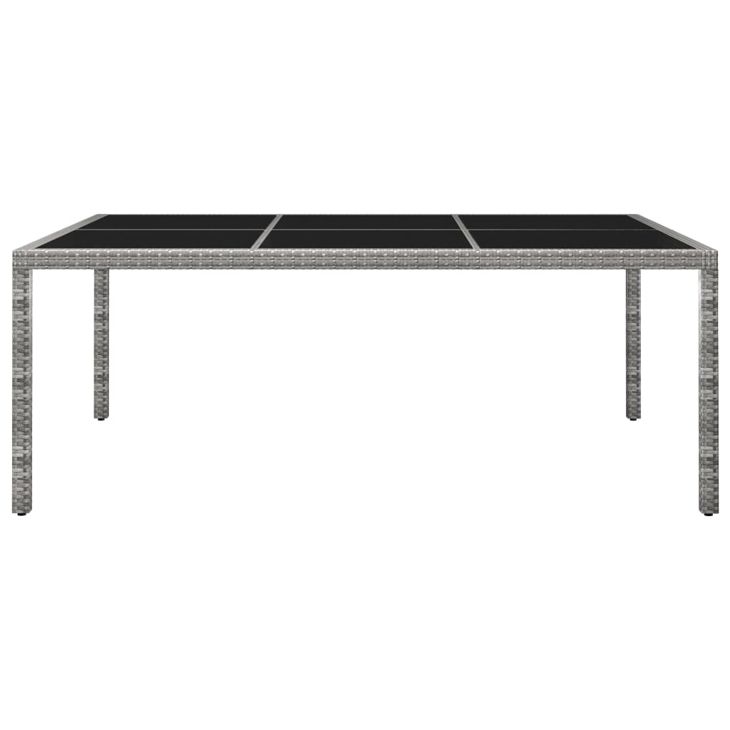 vidaXL udendørs spisebord 200x150x74 cm polyrattan grå