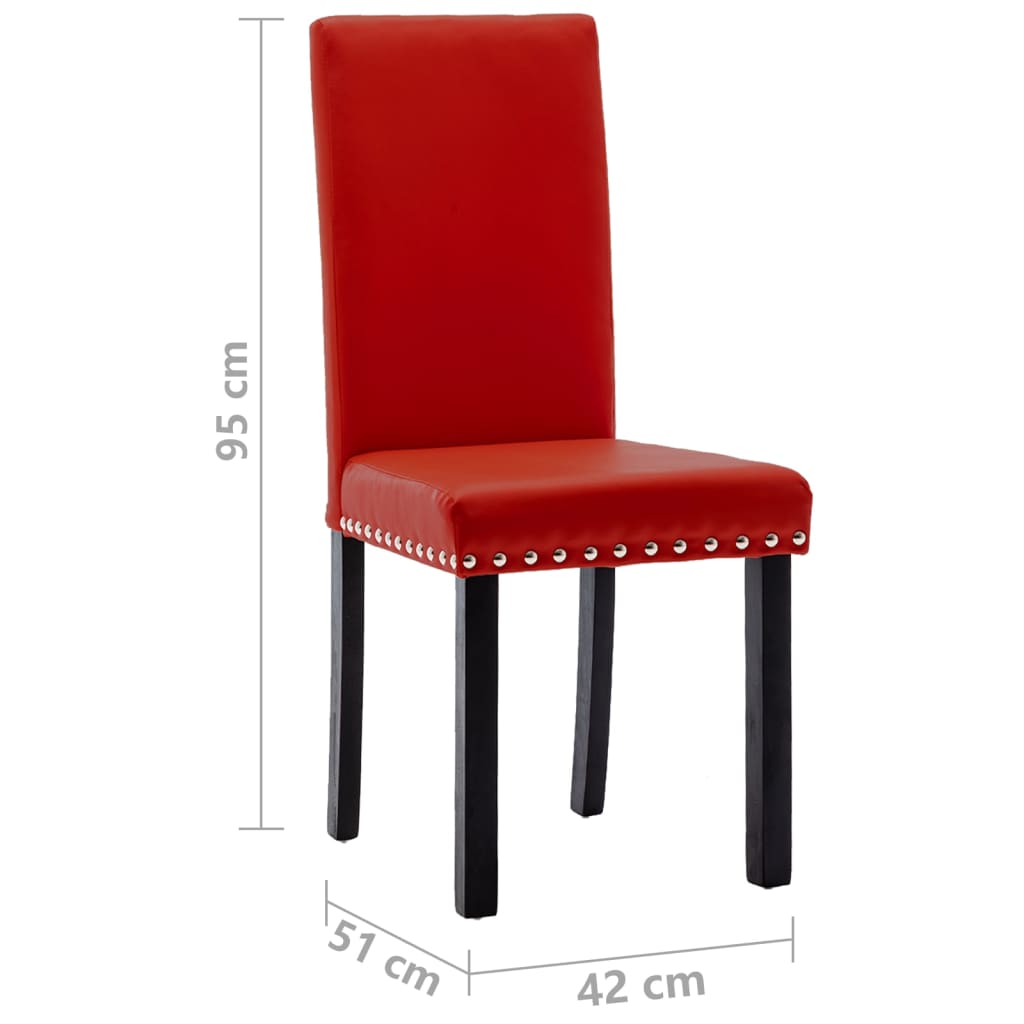vidaXL spisebordsstole 4 stk. PVC vinrød