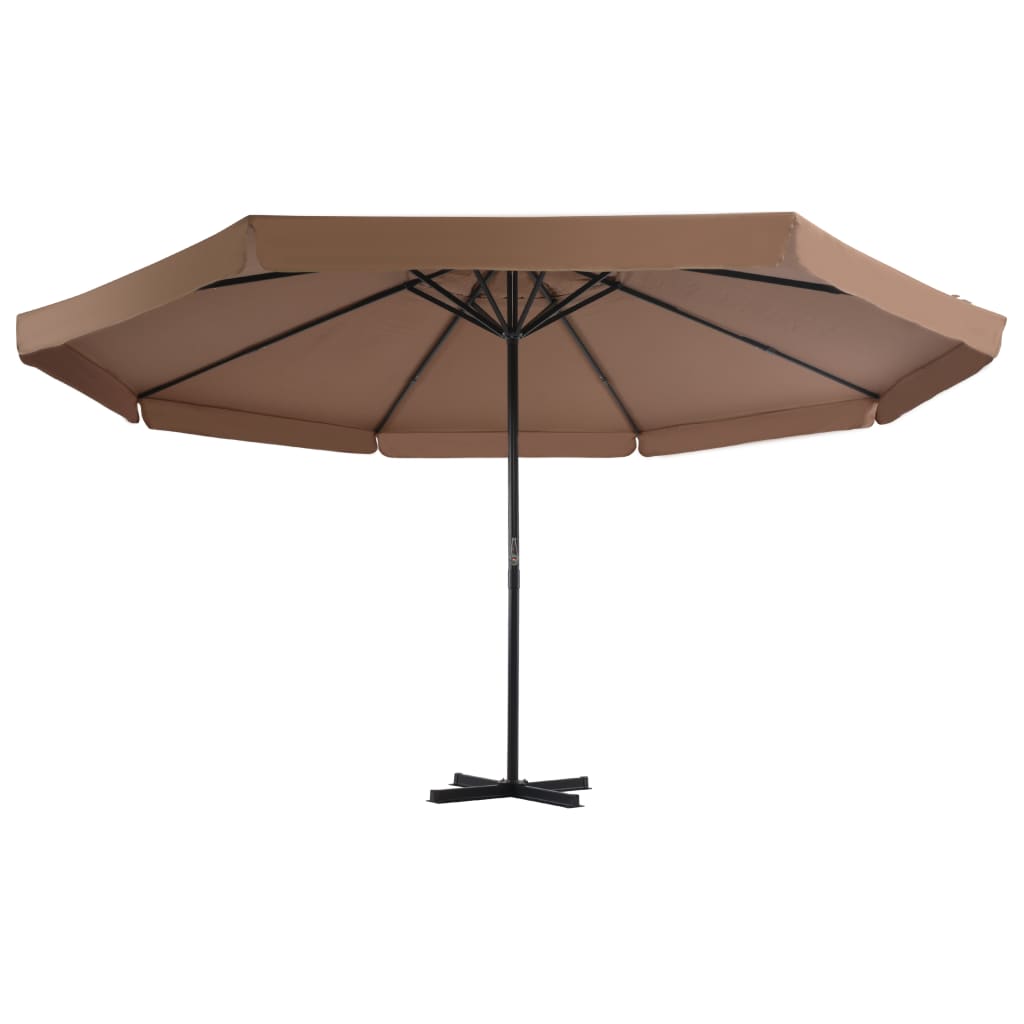vidaXL udendørs parasol med aluminiumsstang 500 cm gråbrun