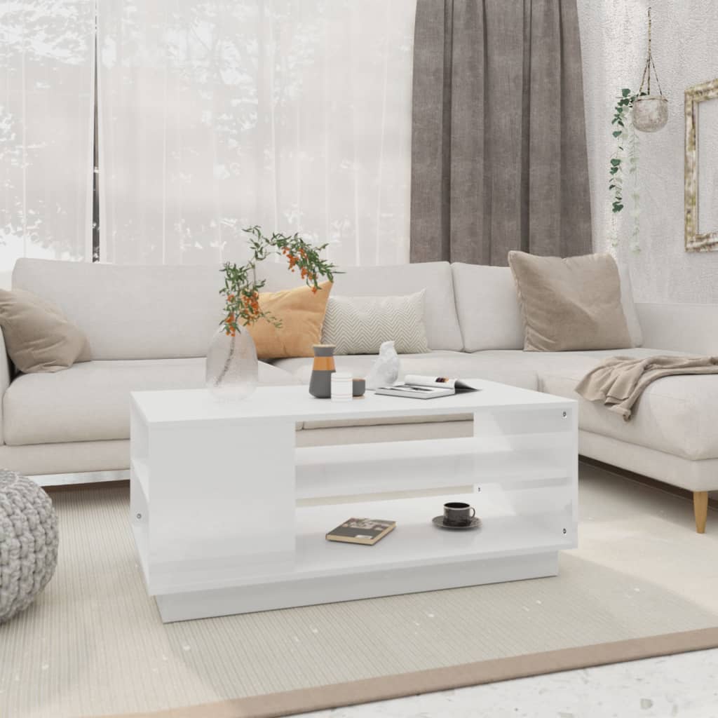 vidaXL sofabord 102x55x43 cm spånplade hvid