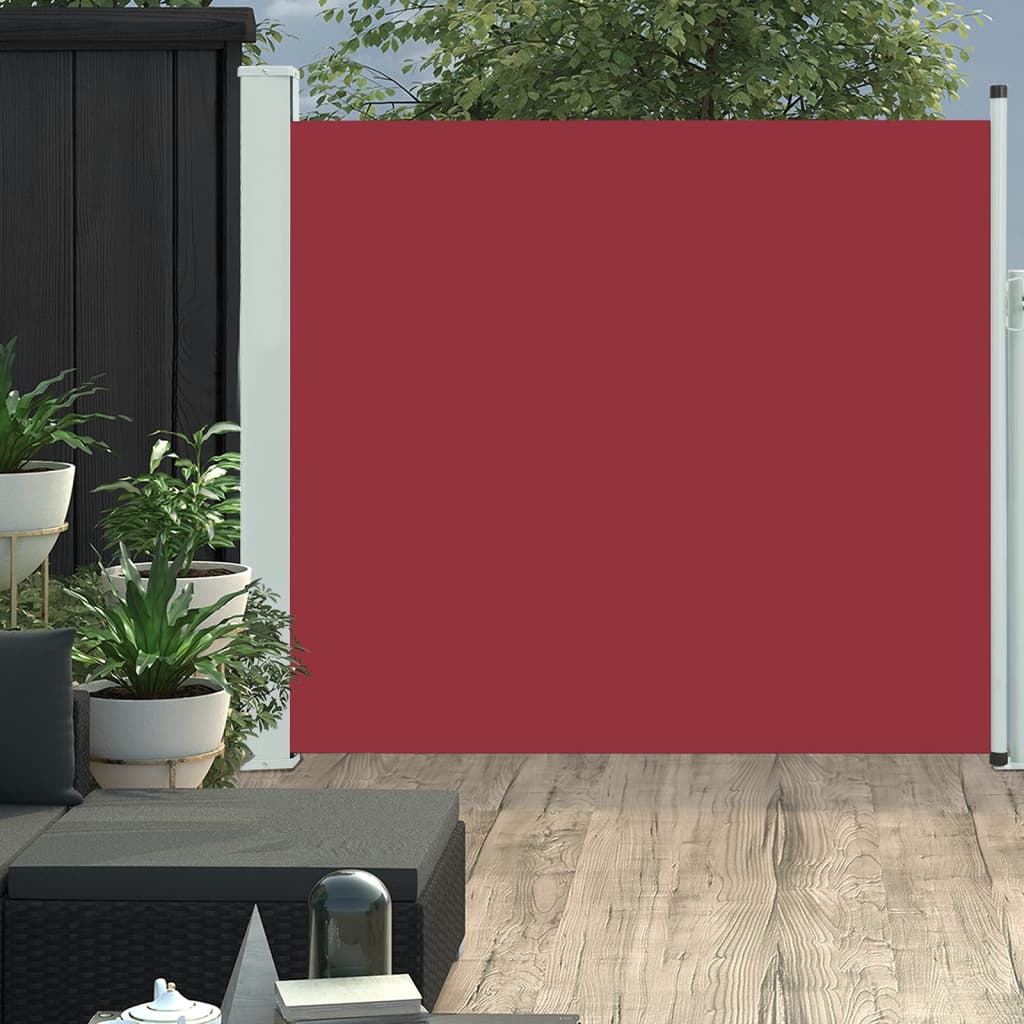 vidaXL sammenrullelig sidemarkise til terrassen 170 x 300 cm rød
