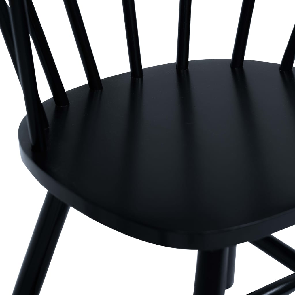 vidaXL spisebordsstole 6 stk. massivt gummitræ sort