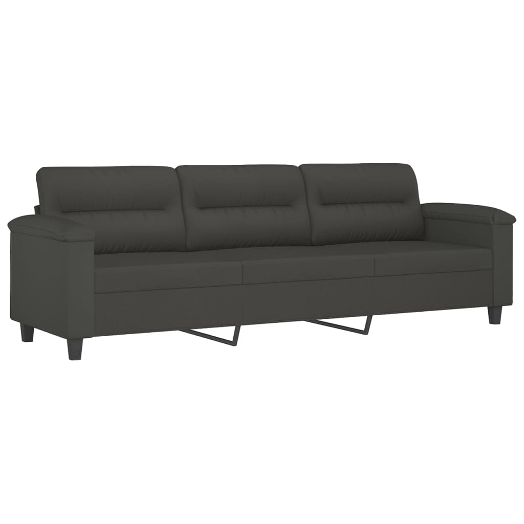 vidaXL 3-personers sofa 210 cm mikrofiberstof mørkegrå