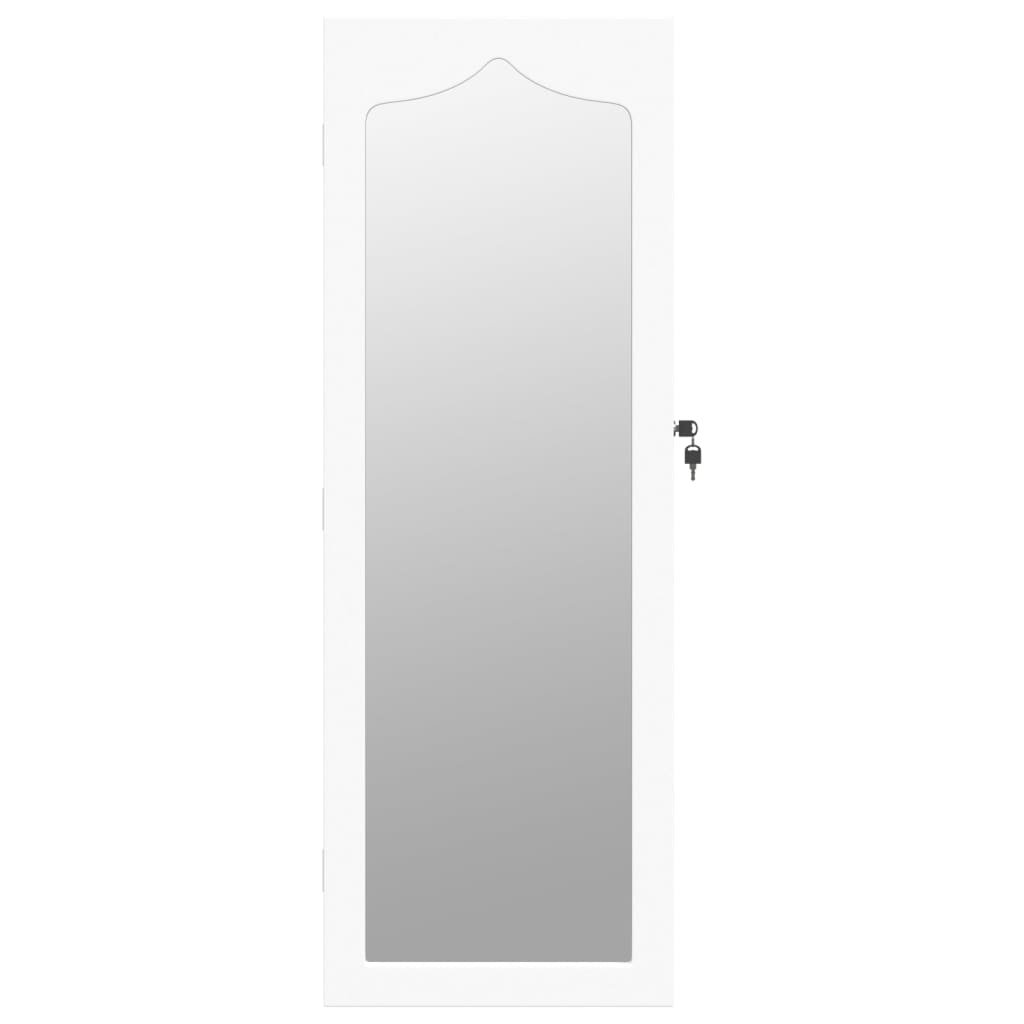 vidaXL væghængt smykkeskab med spejl 37,5x10x106 cm hvid