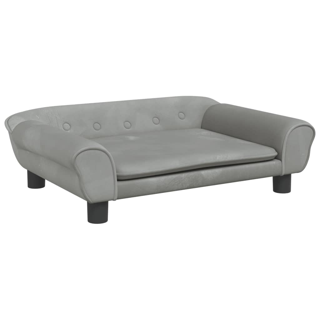 vidaXL sofa til børn 70x45x26 cm velour lysegrå