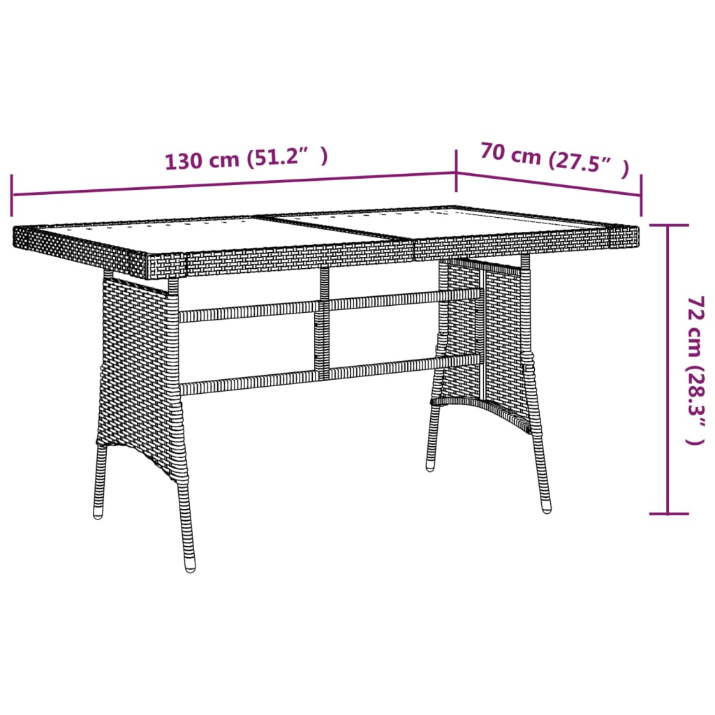 vidaXL spisebordssæt til haven 5 dele polyrattan grå