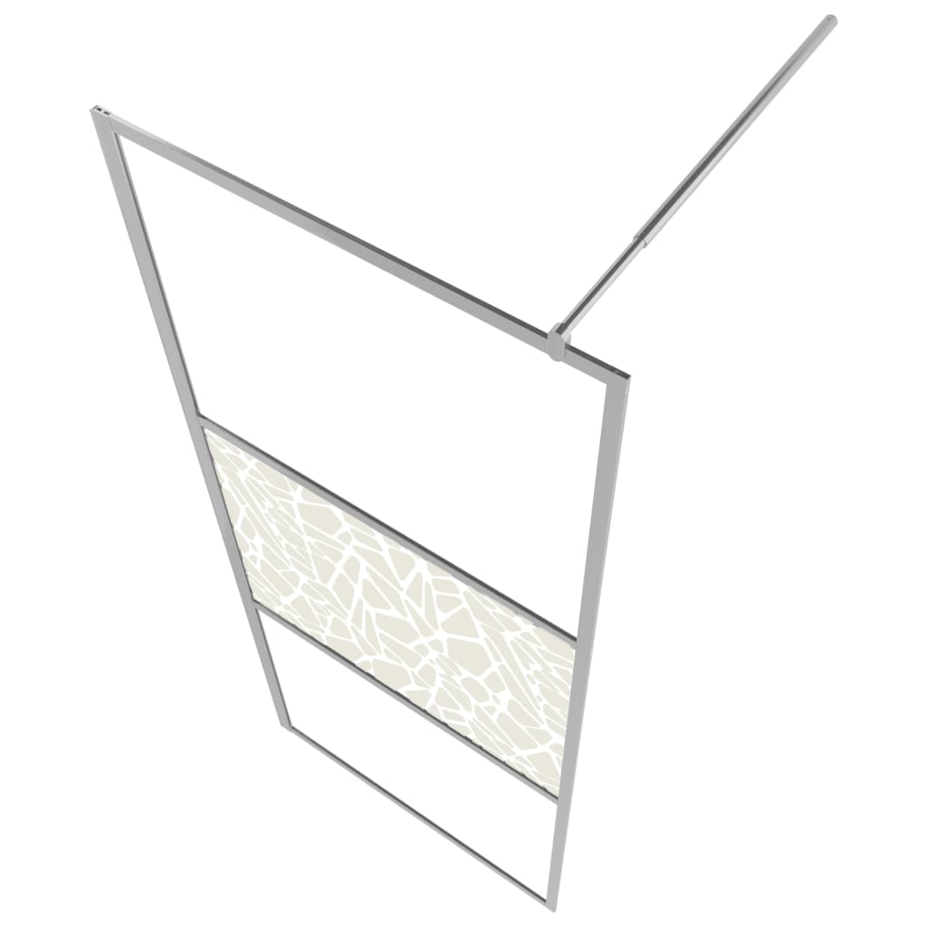 vidaXL brusevæg ESG-glas med stendesign 90x195 cm