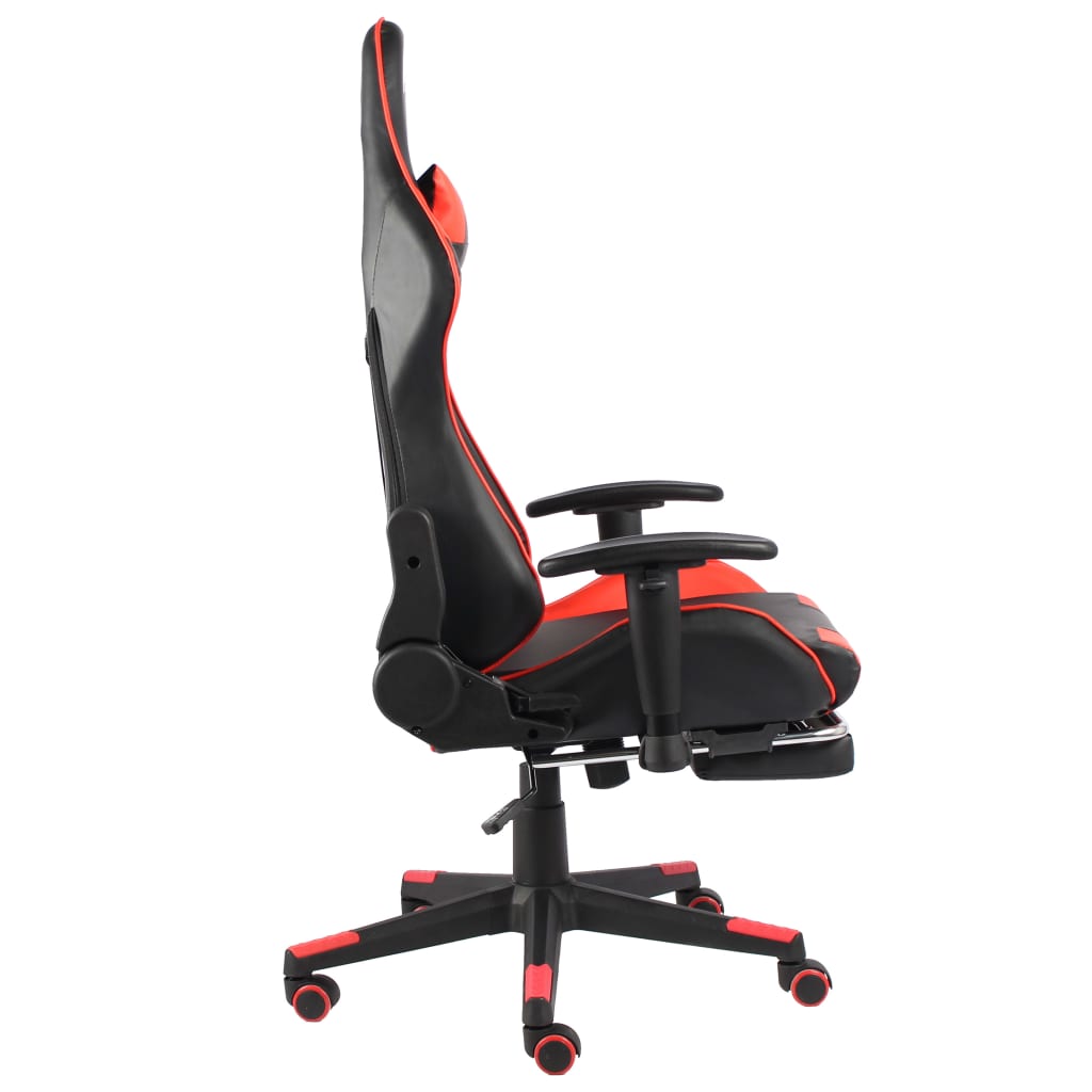 vidaXL drejelig gamingstol med fodstøtte PVC rød