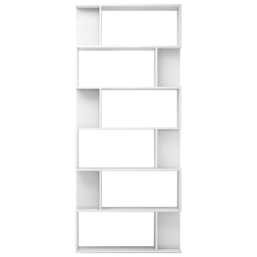 vidaXL bogskab/rumdeler 80 x 24 x 192 cm spånplade hvid højglans