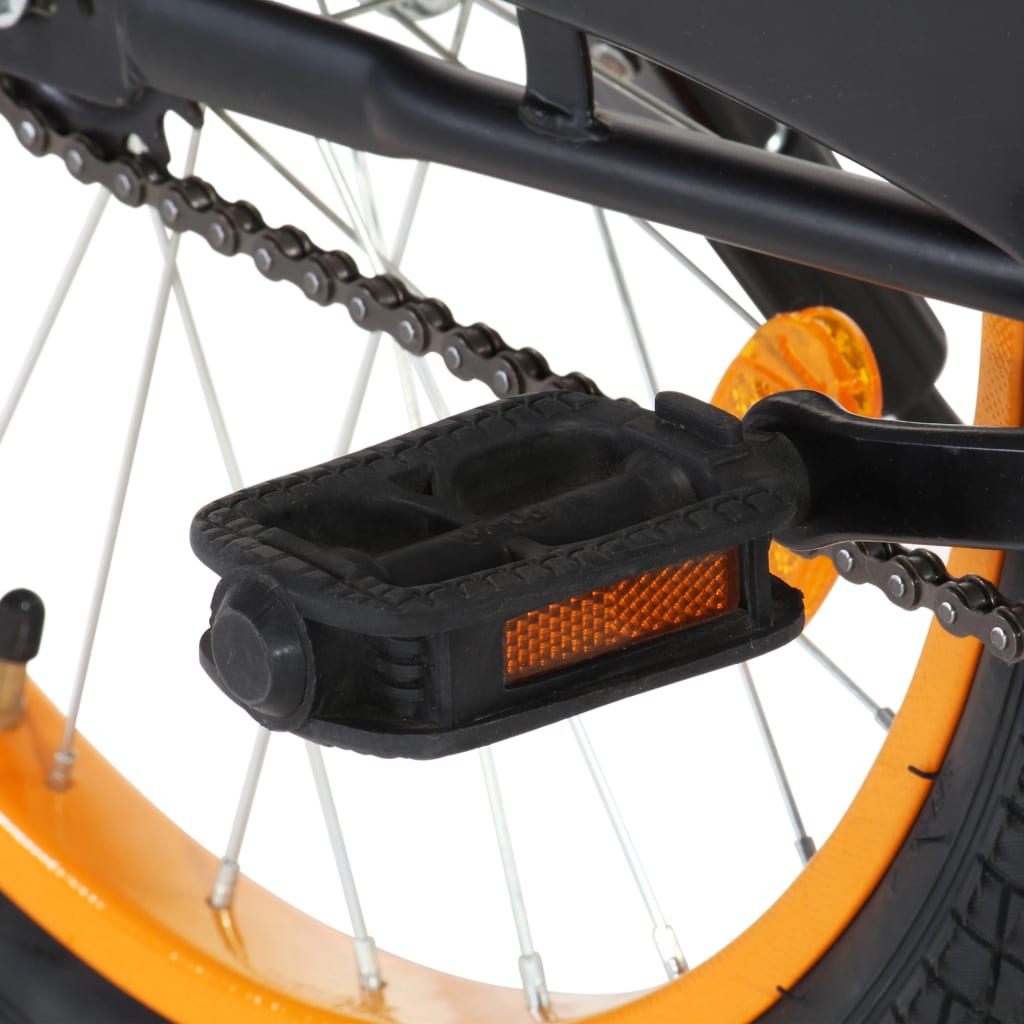 vidaXL børnecykel med frontlad 20 tommer sort og orange