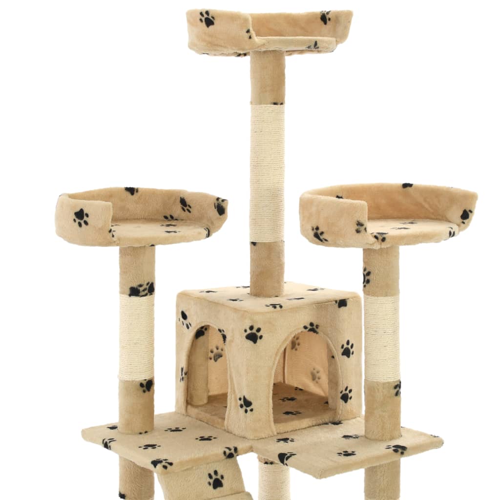 vidaXL kradsetræ til katte med sisal 170 cm poteprint beige