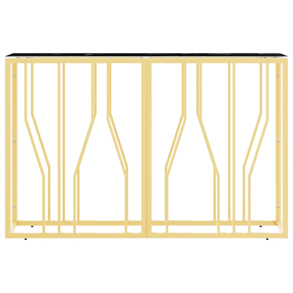 vidaXL konsolbord 110x30x70 cm rustfrit stål og glas guldfarvet