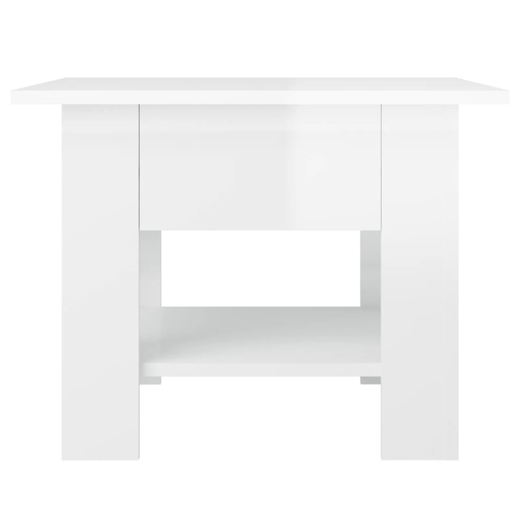 vidaXL sofabord 55x55x42 cm spånplade hvid højglans
